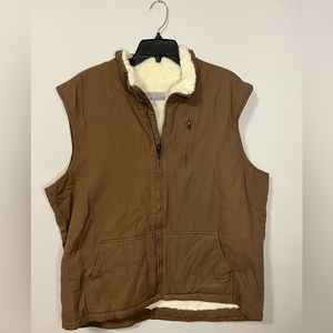 Men's Brown Sherpa-Lined Vest